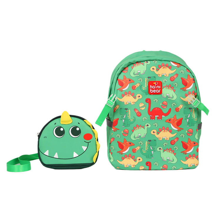 Kids Cartoon Dino Backpack & Lunch Shoulder Bag Set
