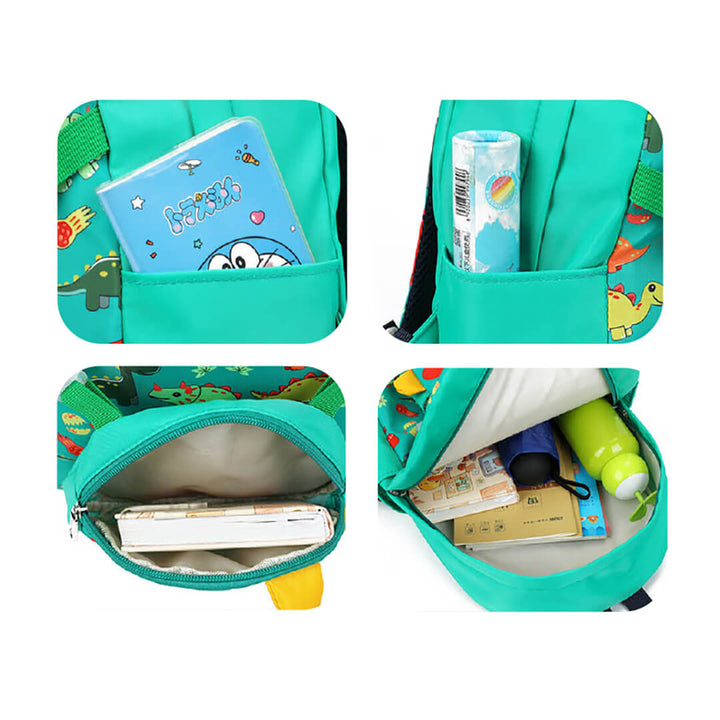 Kids Cartoon Dino Backpack & Lunch Shoulder Bag Set