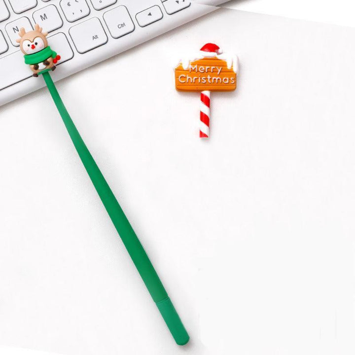 Christmas Bending Gel Pens, green deer design