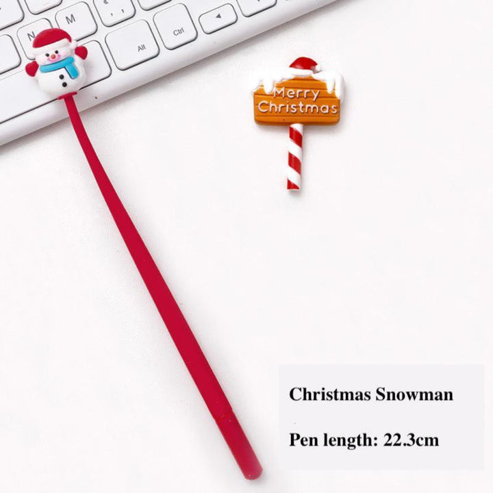 Christmas Bending Gel Pens, red snowman design