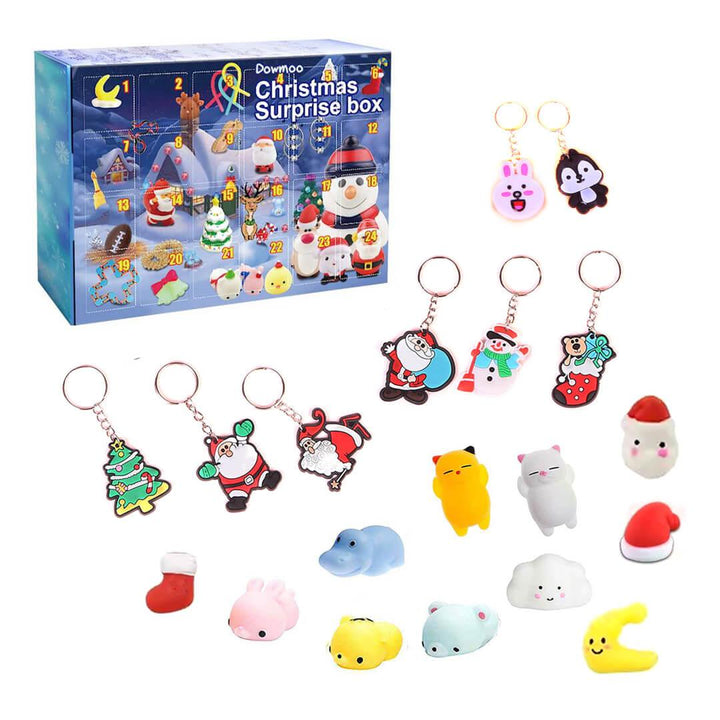 Christmas Countdown Calendar, Squishy Toys & Keychains (21 x 16 cm)
