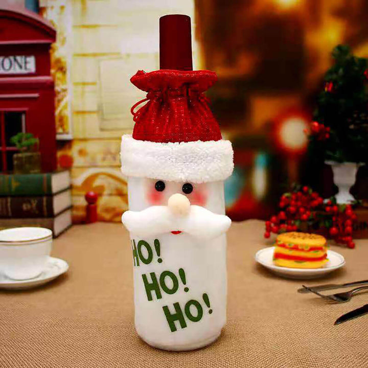 Handmade Christmas bottle bag with Santa design