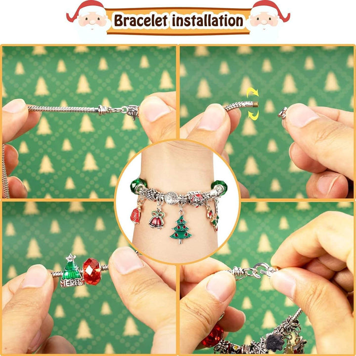 24-day advent calendar with holiday charm bracelet set