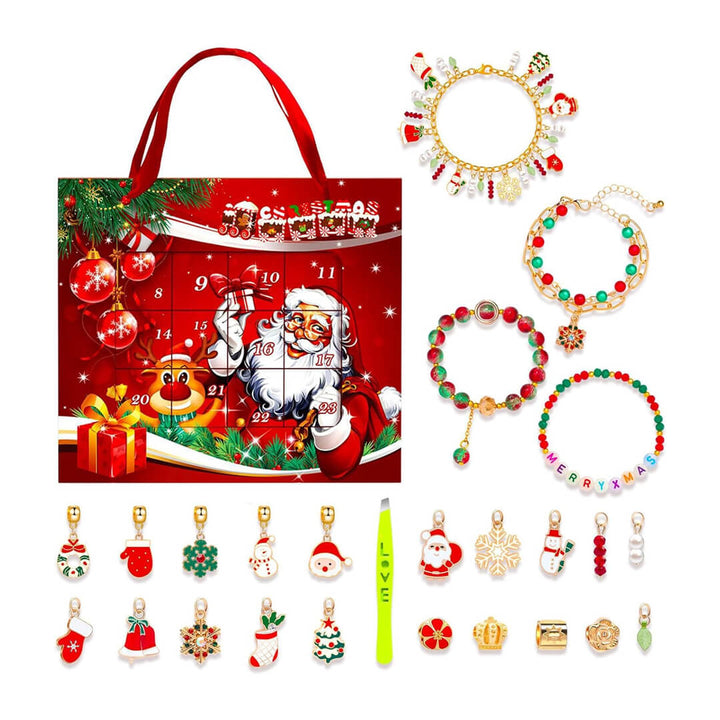 Girls advent calendar with 24 boxes of charm beads and bracelets