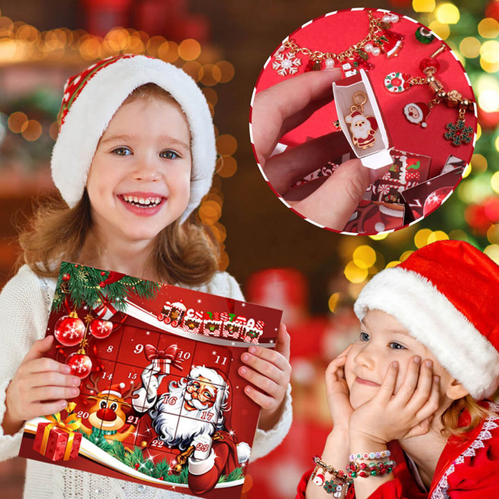 Holiday advent calendar with charm surprises for girls