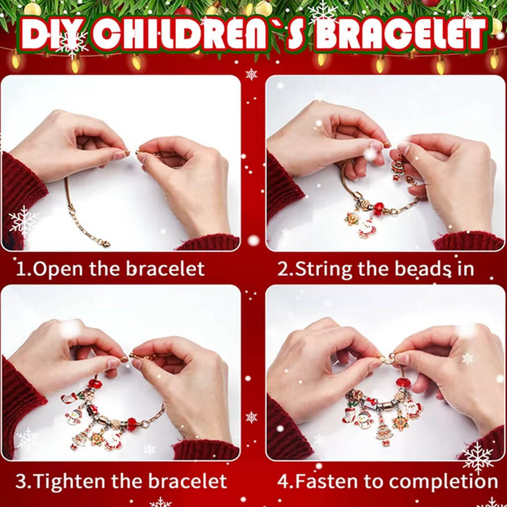 Instructions of assembling charm bracelet from advent calendar surprise items