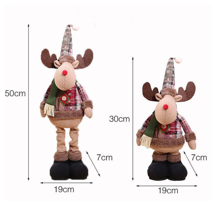 Stretchable-leg reindeer Christmas decorations, dimensions
