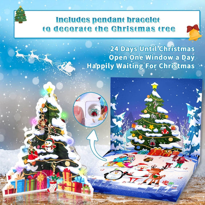 Sparkling Christmas jewelry set with creative charm countdown