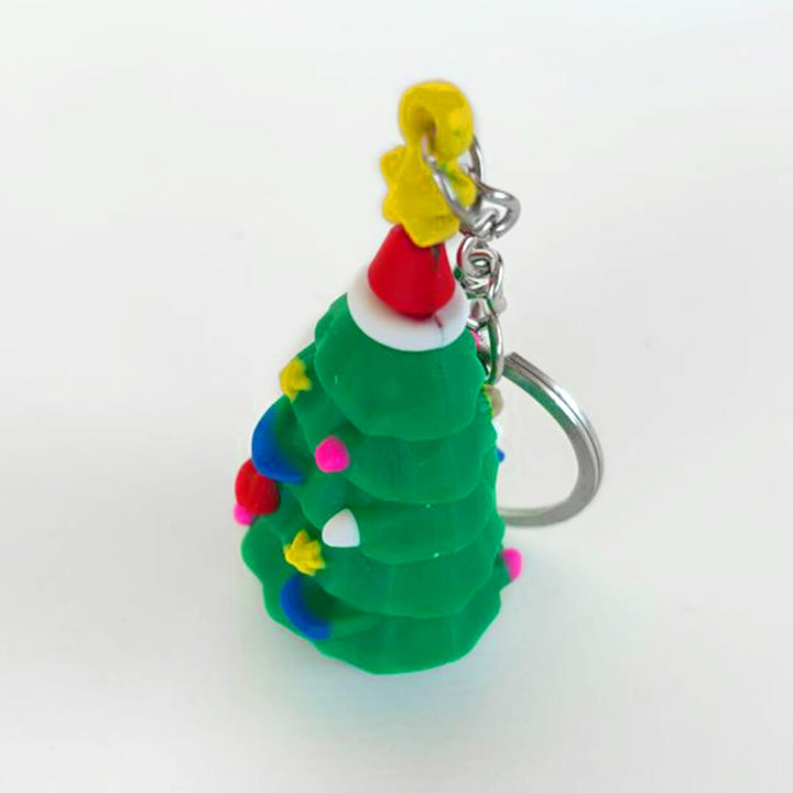 Christmas rubber keychains, tree designs