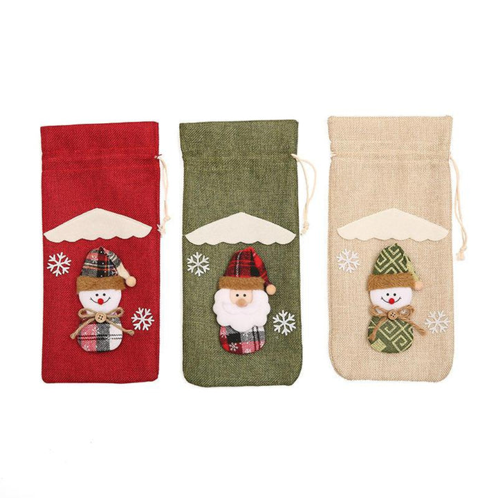 Rustic linen bag used as a party favor holder for holiday treats
