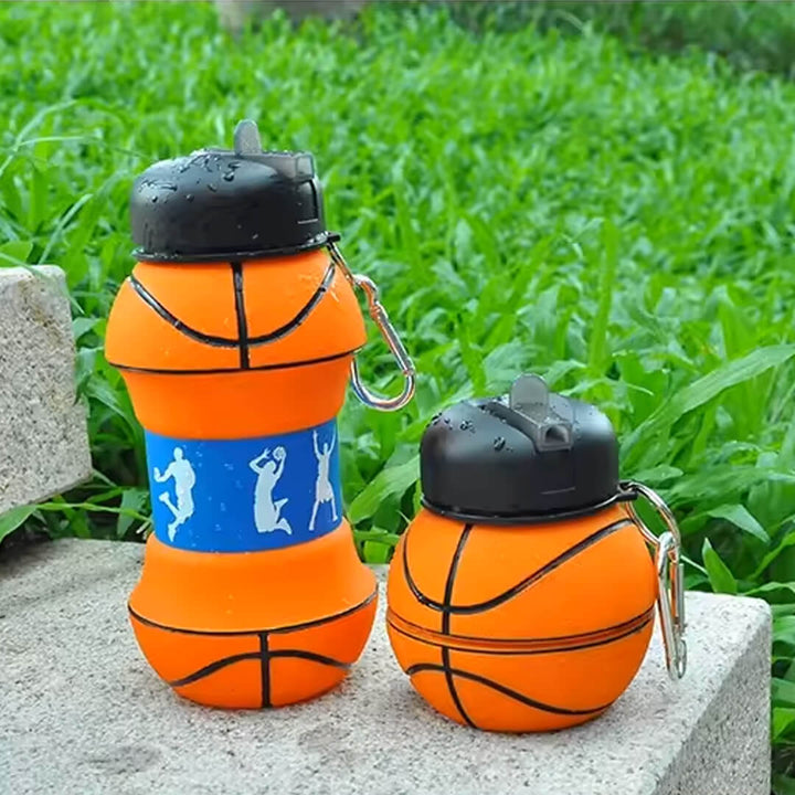 Basketball Silicone Water Bottle – Collapsible & BPA-Free