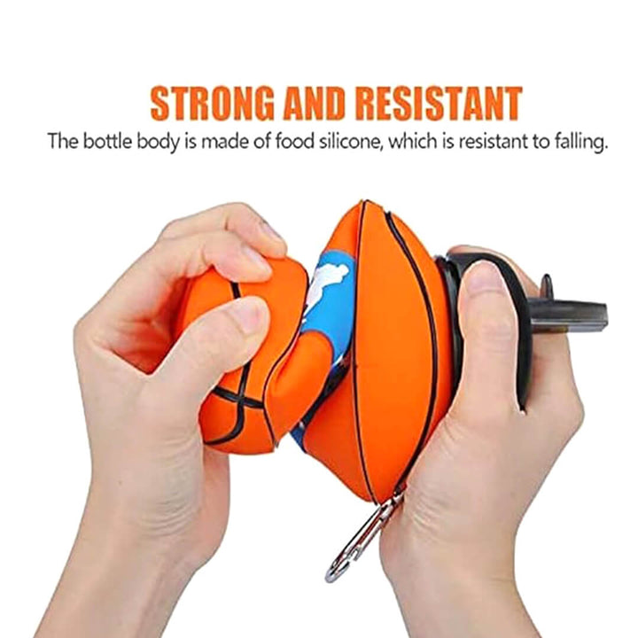 Basketball Silicone Water Bottle – Collapsible & BPA-Free