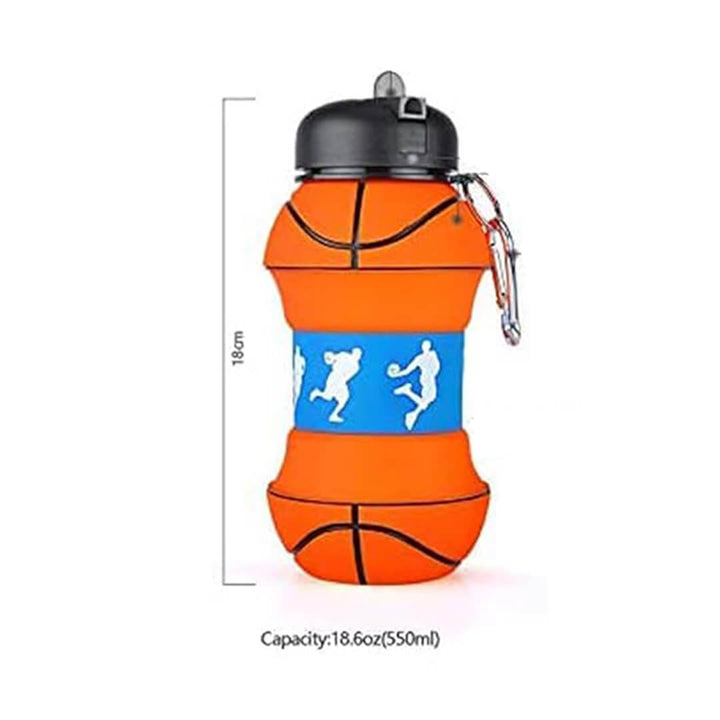 Basketball Silicone Water Bottle – Collapsible & BPA-Free