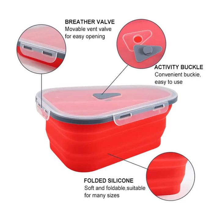 Collapsible BPA-Free Silicone Pizza Storage Container