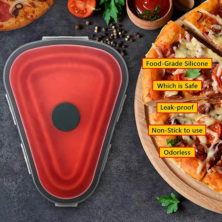Collapsible BPA-Free Silicone Pizza Storage Container