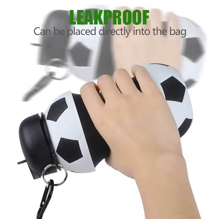 Football Silicone Water Bottle – Collapsible & BPA-Free