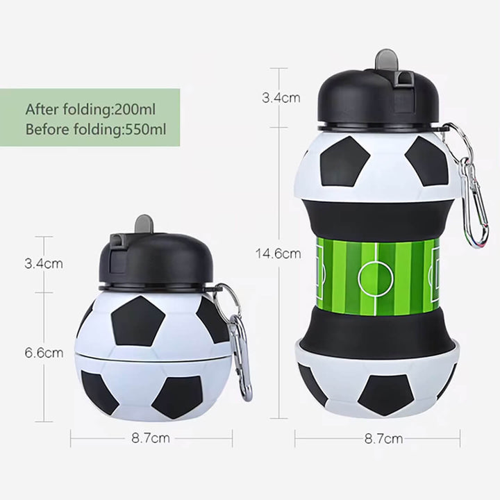 Football Silicone Water Bottle – Collapsible & BPA-Free