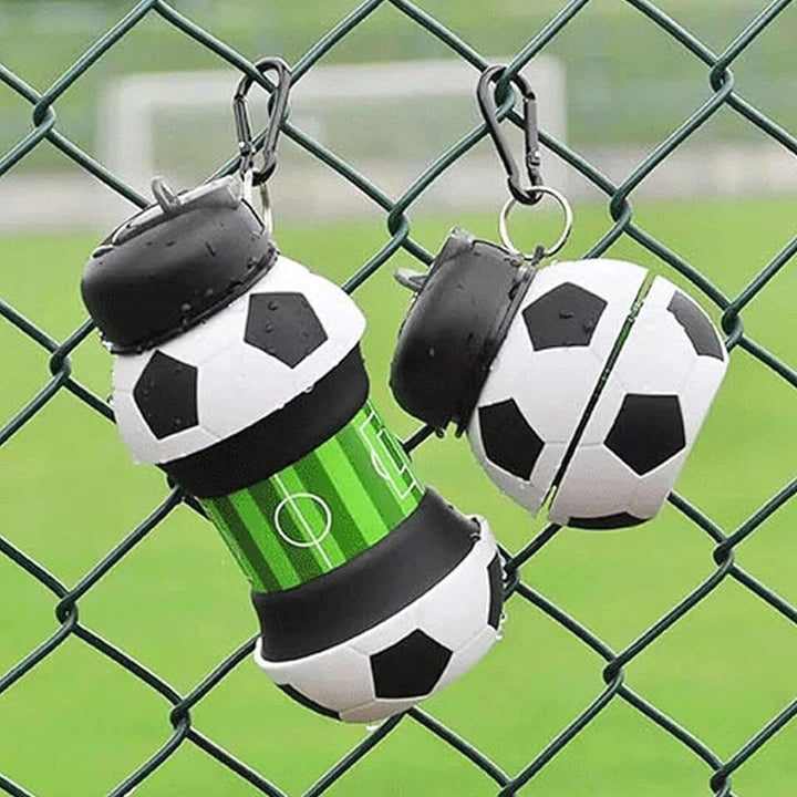 Football Silicone Water Bottle – Collapsible & BPA-Free