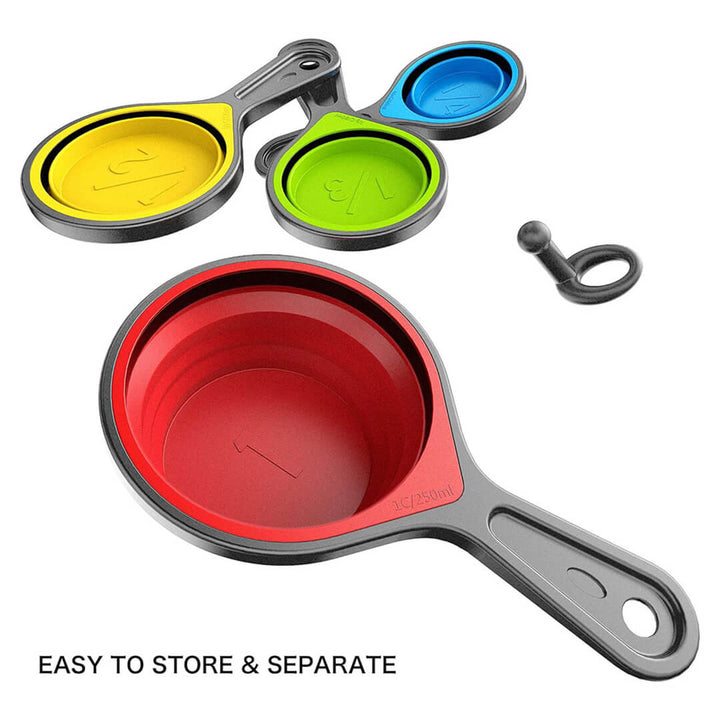 Collapsible Silicone Measuring Cups & Spoons – Set of 8 pieces