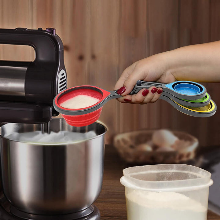 Collapsible Silicone Measuring Cups & Spoons – Set of 8 pieces