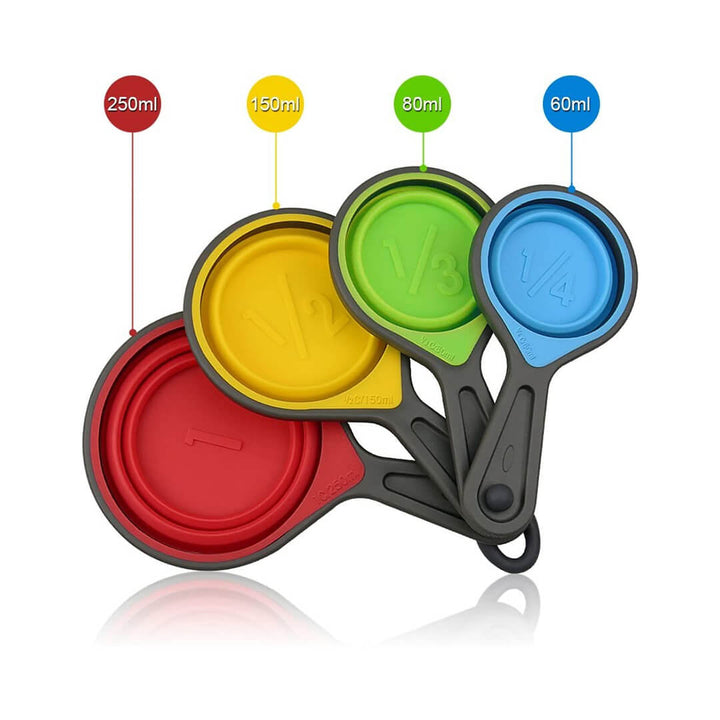Collapsible Silicone Measuring Cups & Spoons – Set of 8 pieces