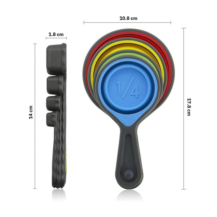 Collapsible Silicone Measuring Cups & Spoons – Set of 8 pieces