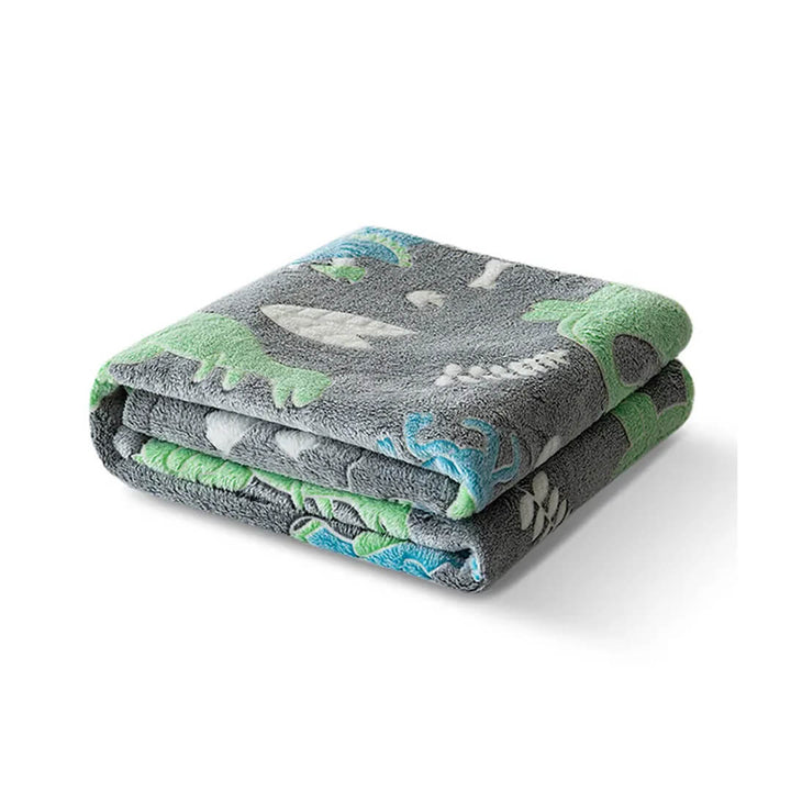 Dinosaurs Glow in the Dark Fleece Blanket - 170 x 200 cm