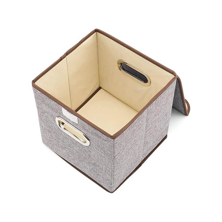 Colorful Fabric Foldable Storage Box with Lid - 25 cm