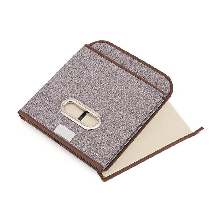 Colorful Fabric Foldable Storage Box with Lid - 25 cm