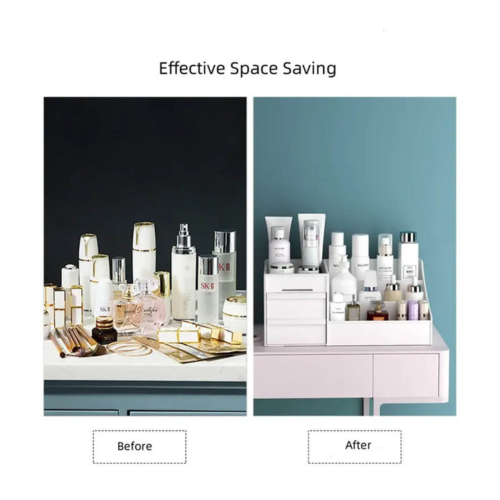 Makeup and skincare storage organizer for dresser