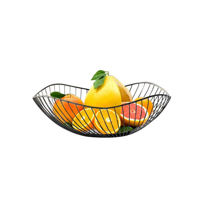 Countertop Wire Fruits & Vegetables Flat Basket Black