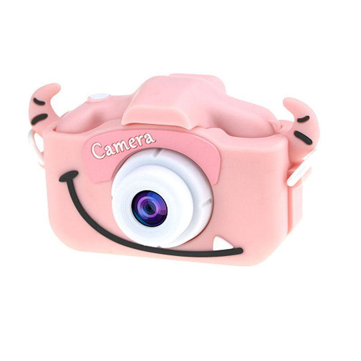 Anti-Drop Dual-Lens Kids Mini Camera + 32GB Card - Cute Monster Pink