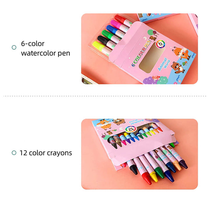 Cute Animal World Coloring Set - 41 Pieces