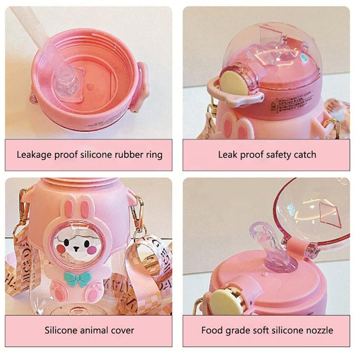 Kids BPA-Free Cartoon Water Bottle with Strap