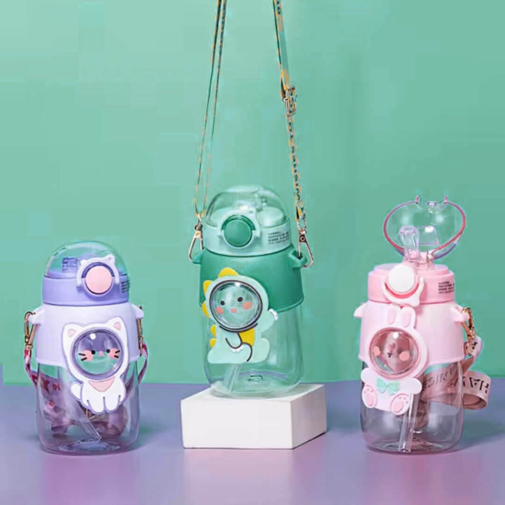 Kids BPA-Free Cartoon Water Bottle with Strap