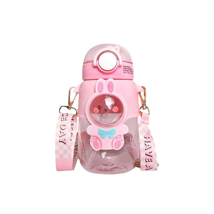 Kids BPA-Free Cartoon Water Bottle with Strap Rabbit