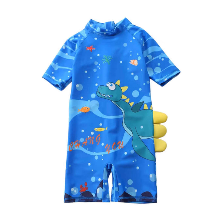 Toddler Boys Dino Ocean Swimsuit Set with Cap (1–2 Years)