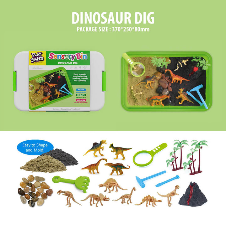 Sensory Bin Creative Play Sand set - Dinosaur Dig Adventure