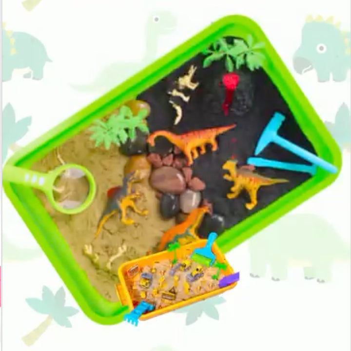 Sensory Bin Creative Play Sand set - Dinosaur Dig Adventure