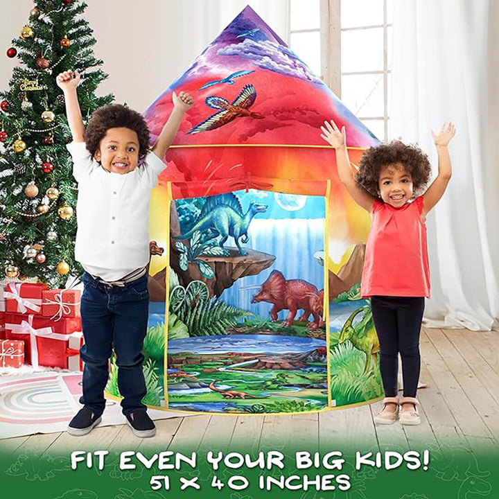 Explore the Adventure - Portable Foldable Dinosaur World Kids Tent