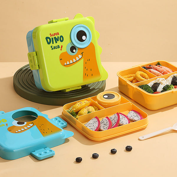 Dinosaur Double-layer lunch box with multiple compartments