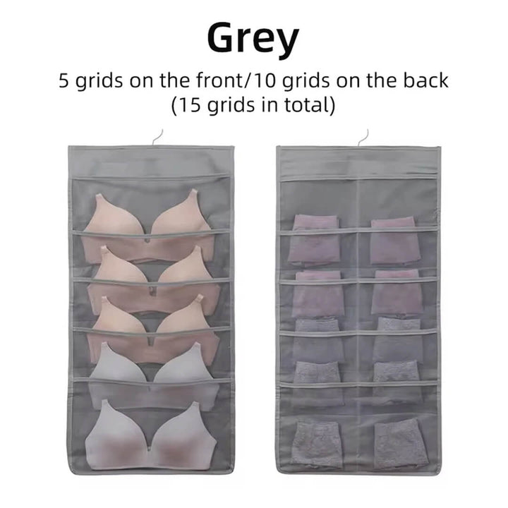 Foldable Fabric Hanging wardrobe organizer with 15 compartments