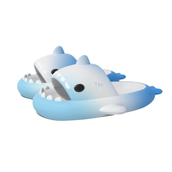 Kids' Shark Slippers – Anti Slip - Blue & white