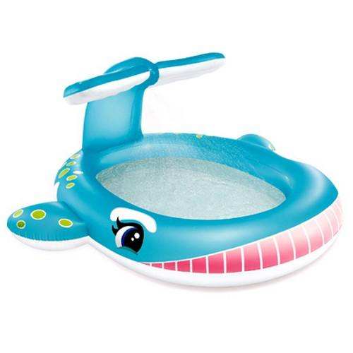 INTEX Whale Inflatable Kids Pool with Built-In Sprayer