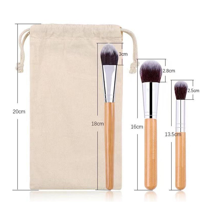 Eco-Friendly 11-Piece Makeup Brush Set with Beige Bamboo Handles