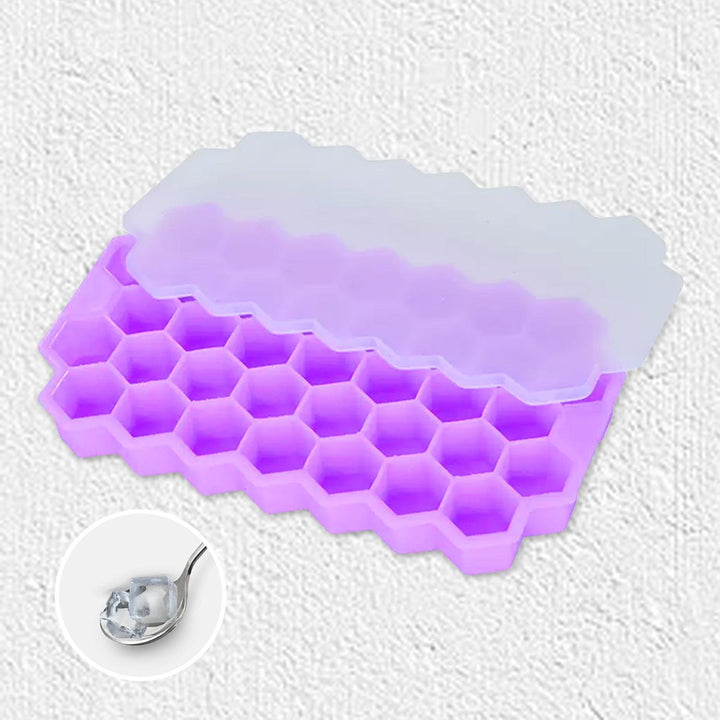 Eco-Friendly Silicone Honeycomb Ice Cube Tray - Purple & Green