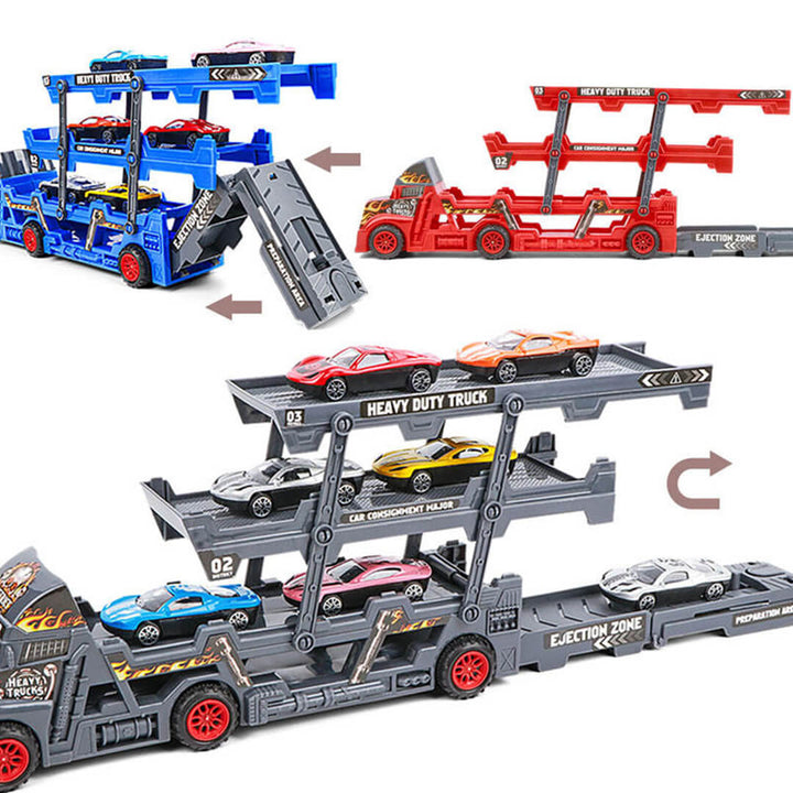 Folding Metal Truck with Mini Ejection Cars