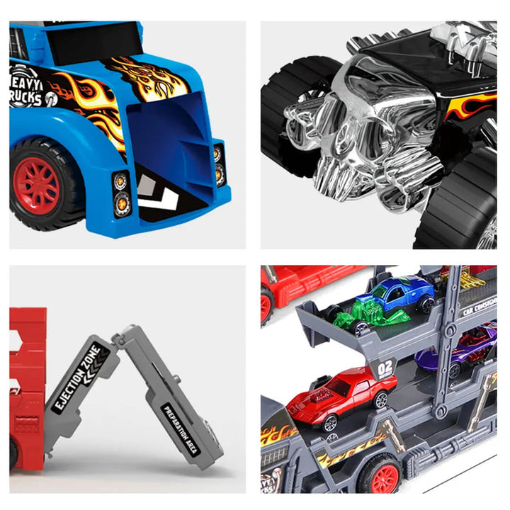 Folding Metal Truck with Mini Ejection Cars