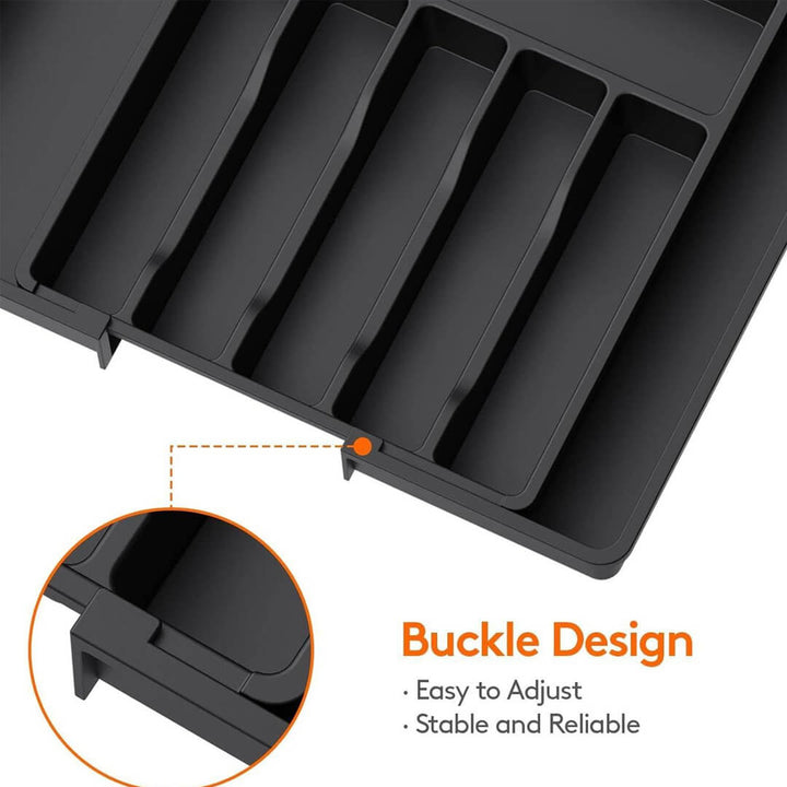 Expandable Kitchen drawer organizer with a buckle design