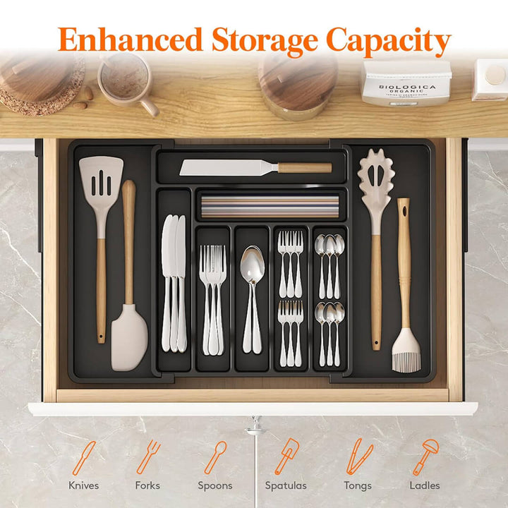  BPA-free plastic kitchen drawer organizer for silverware